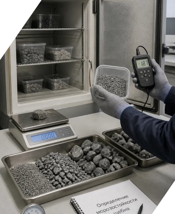 Определение морозостойкости щебня в Норильске от 3635 р. | ЭкспертизаРоссия